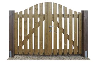 portail en bois arrondi